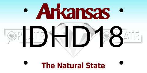 IDHD18 Arkansas License Plate