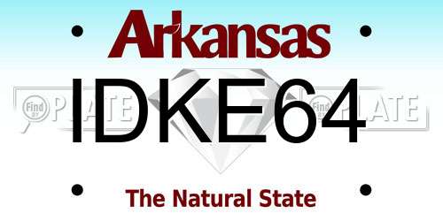 IDKE64 Arkansas License Plate