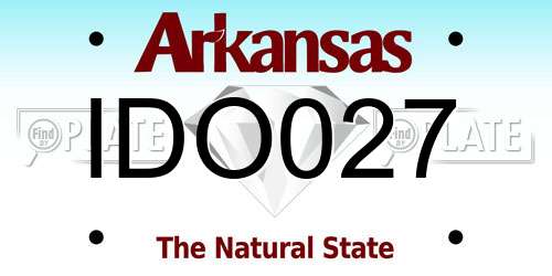 IDO027 Arkansas License Plate