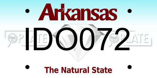 IDO072 Arkansas License Plate