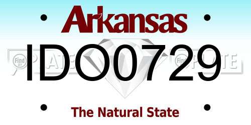 IDO0729 Arkansas License Plate