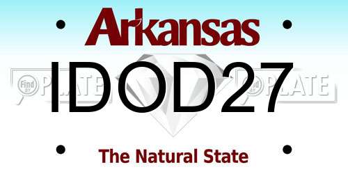 IDOD27 Arkansas License Plate