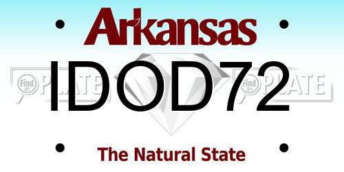IDOD72 Arkansas License Plate