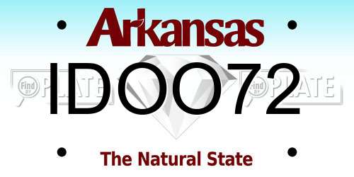 IDOO72 Arkansas License Plate