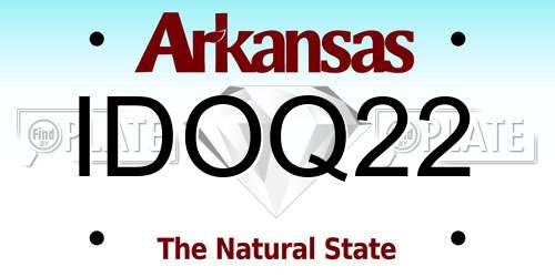 IDOQ22 Arkansas License Plate