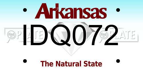 IDQ072 Arkansas License Plate