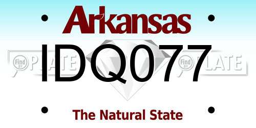 IDQ077 Arkansas License Plate