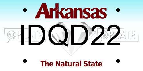 IDQD22 Arkansas License Plate