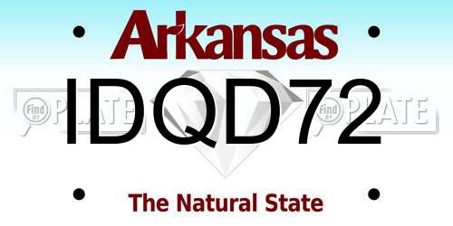 IDQD72 Arkansas License Plate