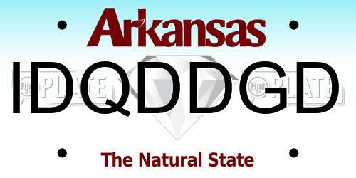 IDQDDGD Arkansas License Plate
