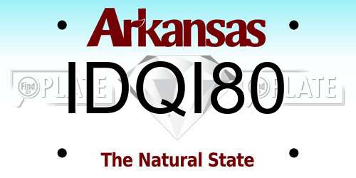 IDQI80 Arkansas License Plate