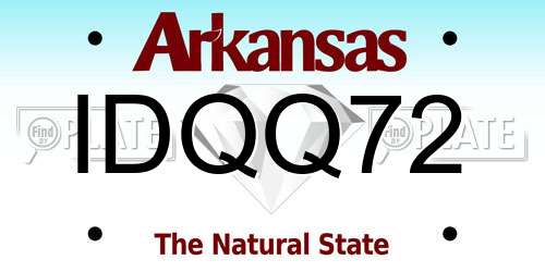 IDQQ72 Arkansas License Plate