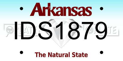 IDS1879 Arkansas License Plate