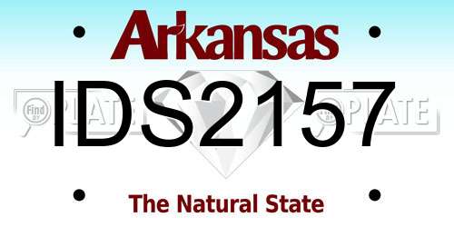 IDS2157 Arkansas License Plate
