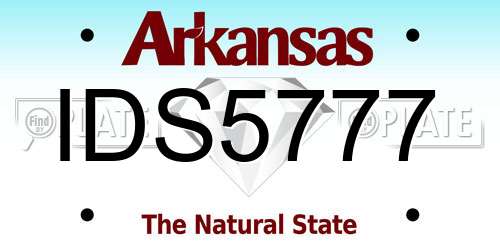 IDS5777 Arkansas License Plate