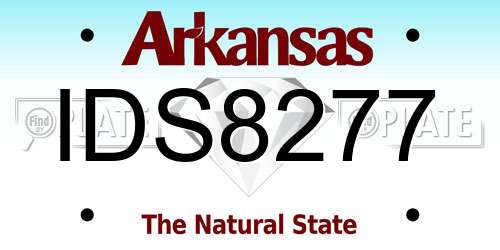 IDS8277 Arkansas License Plate