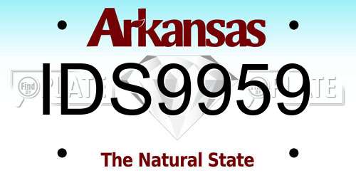 IDS9959 Arkansas License Plate