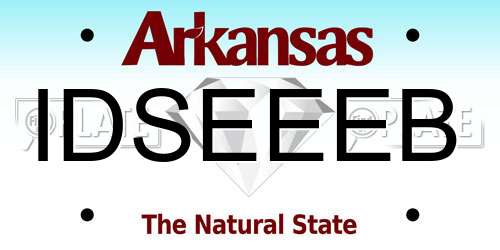 IDSEEEB Arkansas License Plate