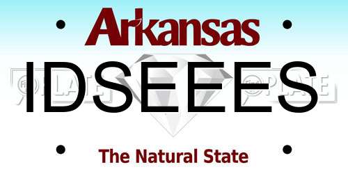 IDSEEES Arkansas License Plate