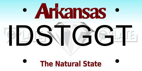 IDSTGGT Arkansas License Plate