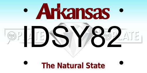 IDSY82 Arkansas License Plate