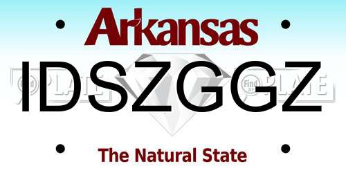 IDSZGGZ Arkansas License Plate
