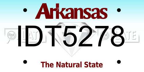 IDT5278 Arkansas License Plate