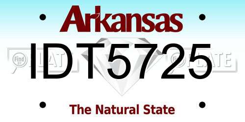 IDT5725 Arkansas License Plate