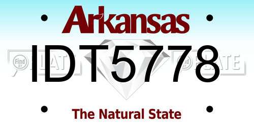 IDT5778 Arkansas License Plate