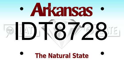 IDT8728 Arkansas License Plate