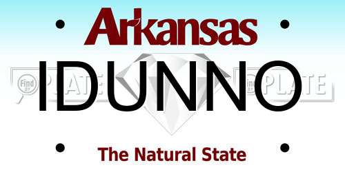 IDUNNO Arkansas License Plate