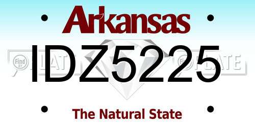 IDZ5225 Arkansas License Plate