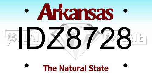 IDZ8728 Arkansas License Plate