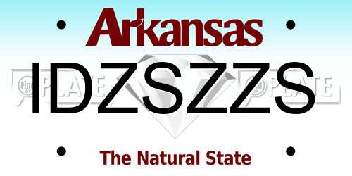 IDZSZZS Arkansas License Plate