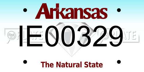 IE00329 Arkansas License Plate