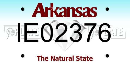 IE02376 Arkansas License Plate