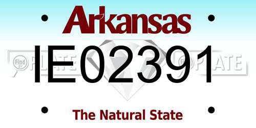 IE02391 Arkansas License Plate