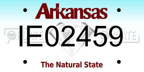 IE02459 Arkansas License Plate