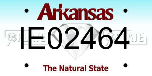 IE02464 Arkansas License Plate