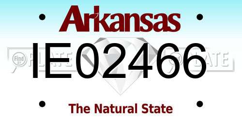 IE02466 Arkansas License Plate