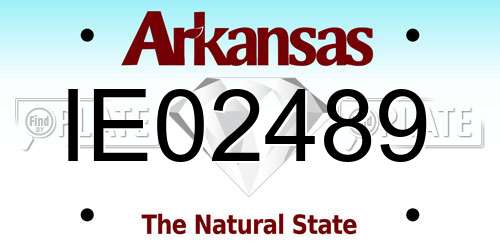 IE02489 Arkansas License Plate