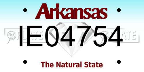 IE04754 Arkansas License Plate