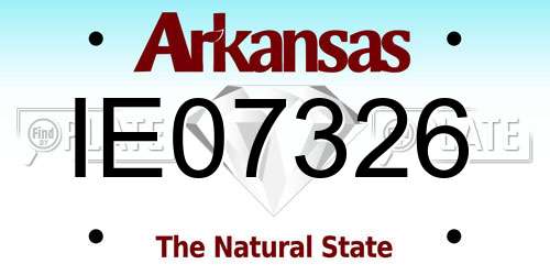 IE07326 Arkansas License Plate