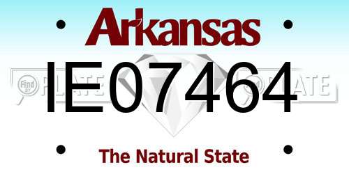 IE07464 Arkansas License Plate