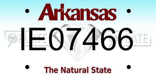 IE07466 Arkansas License Plate