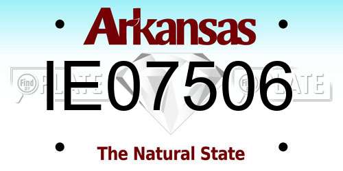 IE07506 Arkansas License Plate