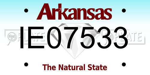 IE07533 Arkansas License Plate
