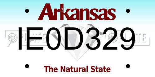 IE0D329 Arkansas License Plate