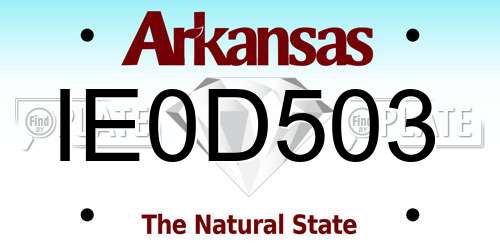 IE0D503 Arkansas License Plate