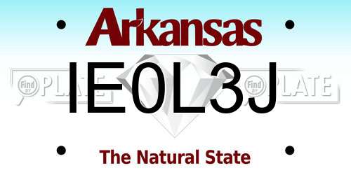 IE0L3J Arkansas License Plate